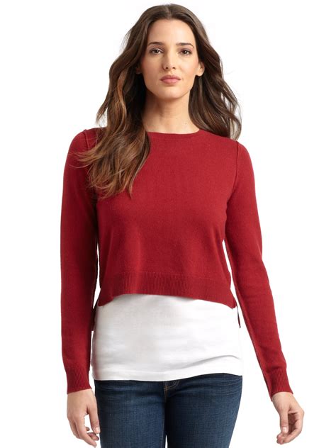 Women's Cropped sweater with hood in wool and cashmere